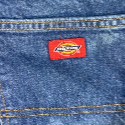 Dickies Jeans Mens 34x30 Blue Denim Straight Leg Workwear Classic Fit Pants Zip - Thumbnail 3