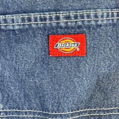 Dickies Jeans Mens 36x30 Blue Denim Carpenter Pants Workwear Utility Pockets Zip - Thumbnail 3