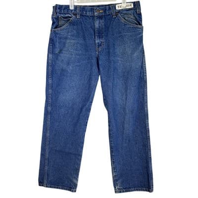 Dickies Jeans Mens 34x30 Blue Denim Straight Leg Workwear Classic Fit Pants Zip - Image 1