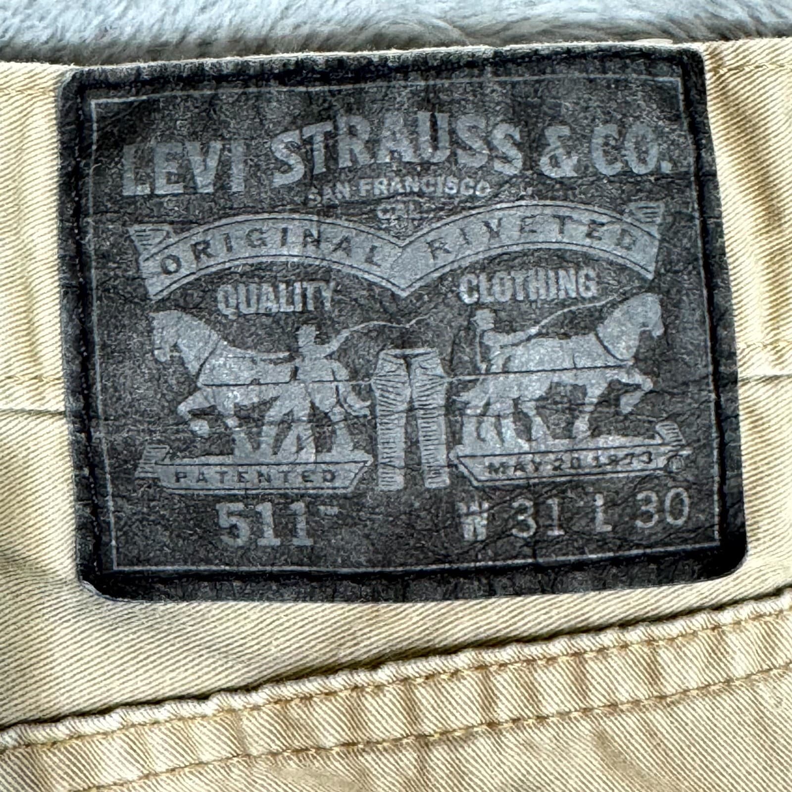 Levi's 511 Men's Jeans 31x30 Beige Slim Fit Straight Leg Denim 100% Cotton - Thumbnail 5