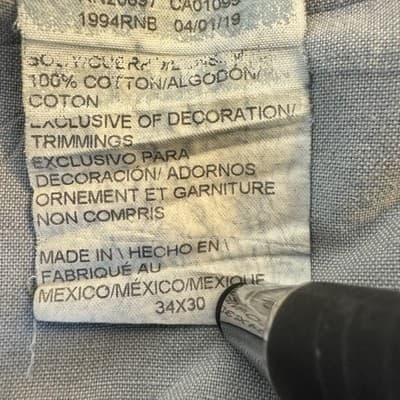 Dickies Carpenter Jeans Mens 34x30 Blue Relaxed Fit Work Denim Utility Pants Zip - Thumbnail 7