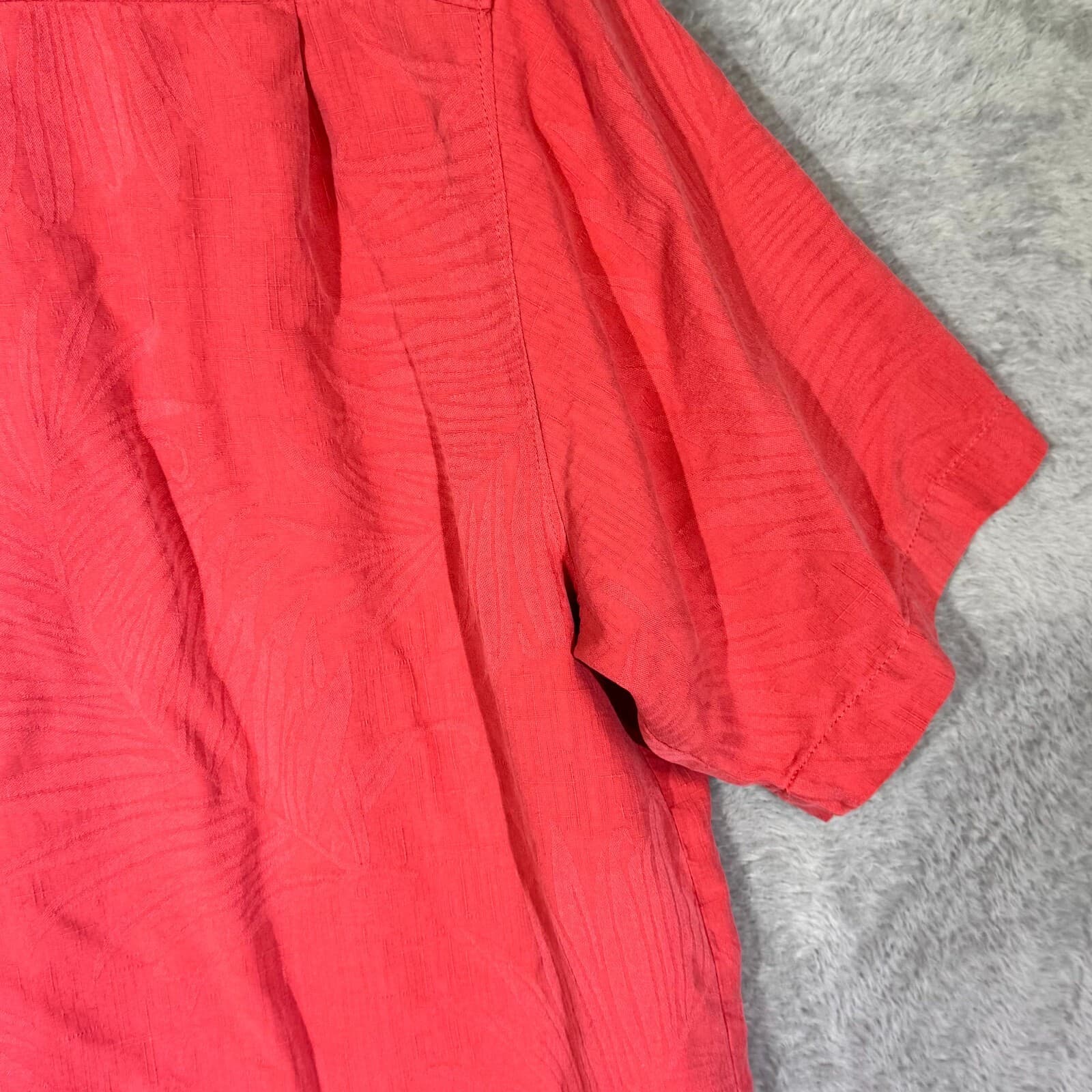 Tommy Bahama Men’s Shirt XL Pink Silk Original Fit Short Sleeve Button-Up - Thumbnail 11