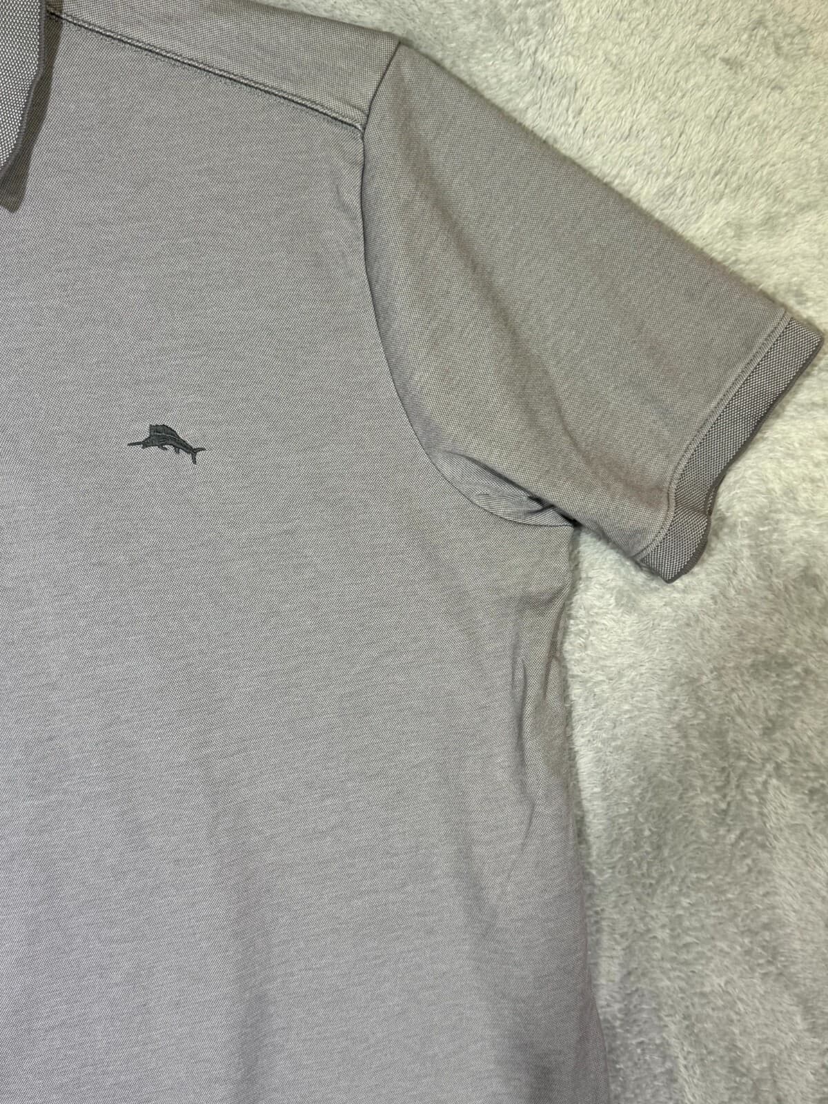 Tommy Bahama Men’s Polo Shirt Large Gray Logo Short Sleeve Cotton Excellent - Thumbnail 5