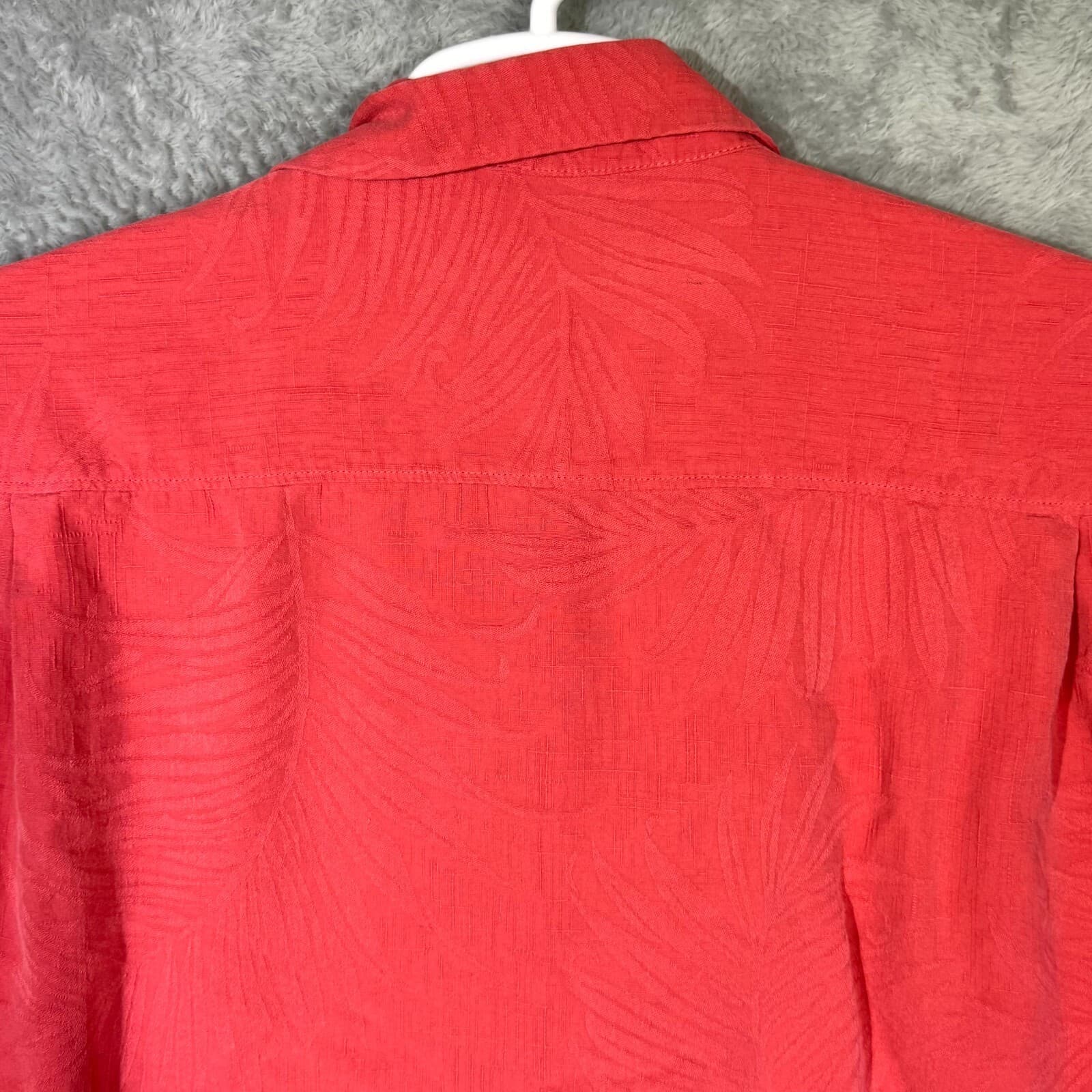 Tommy Bahama Men’s Shirt XL Pink Silk Original Fit Short Sleeve Button-Up - Thumbnail 10
