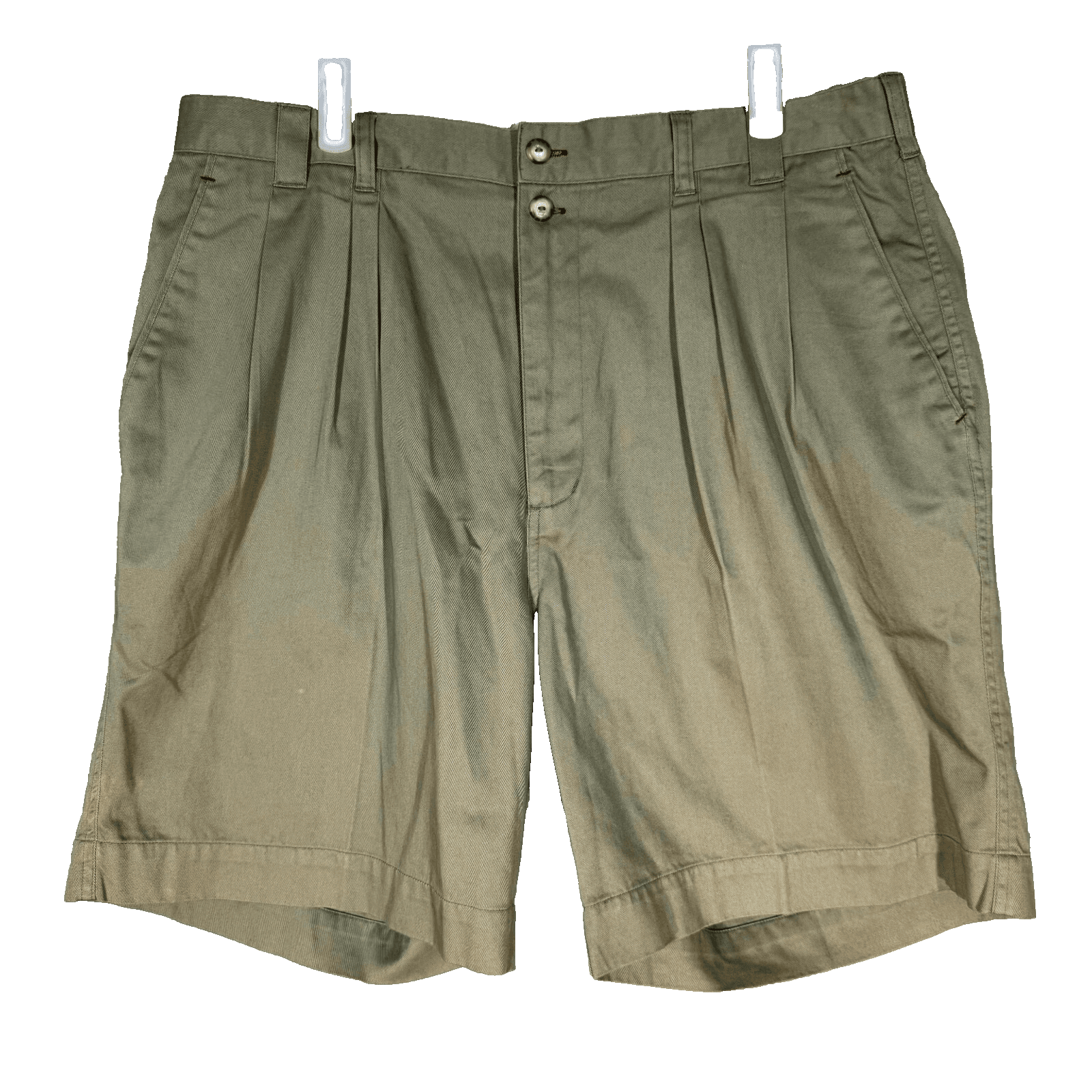 American Eagle Outfitters Men’s Chino Shorts 38 Olive Green Cotton Pleated - Image 1