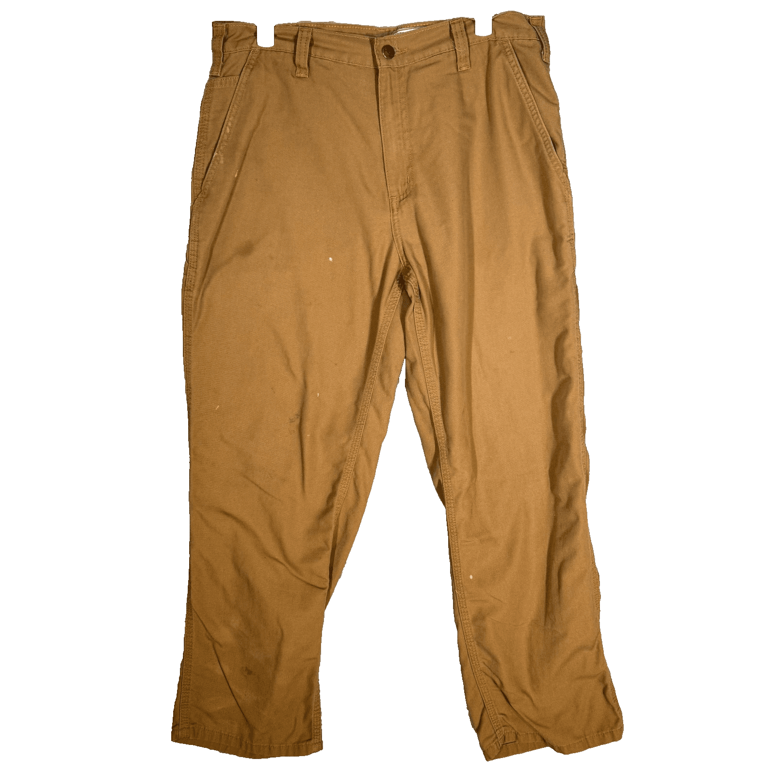 Carhartt Pants Mens 34x30 Brown Dungaree Fit Workwear Utility Canvas Good - Image 1