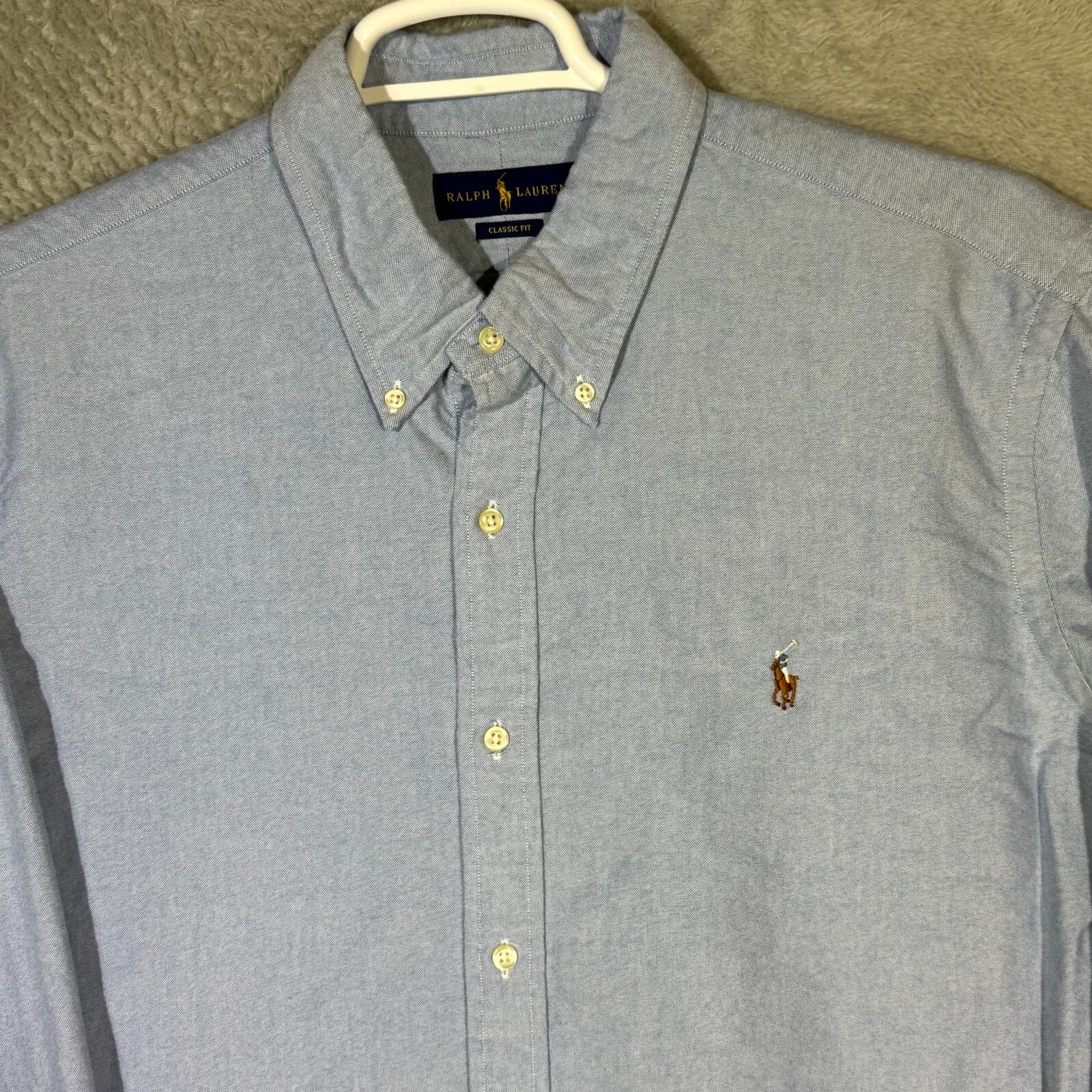 Ralph Lauren Men’s Shirt 2XL Blue Classic Fit Cotton Long Sleeve Button-Down - Thumbnail 3
