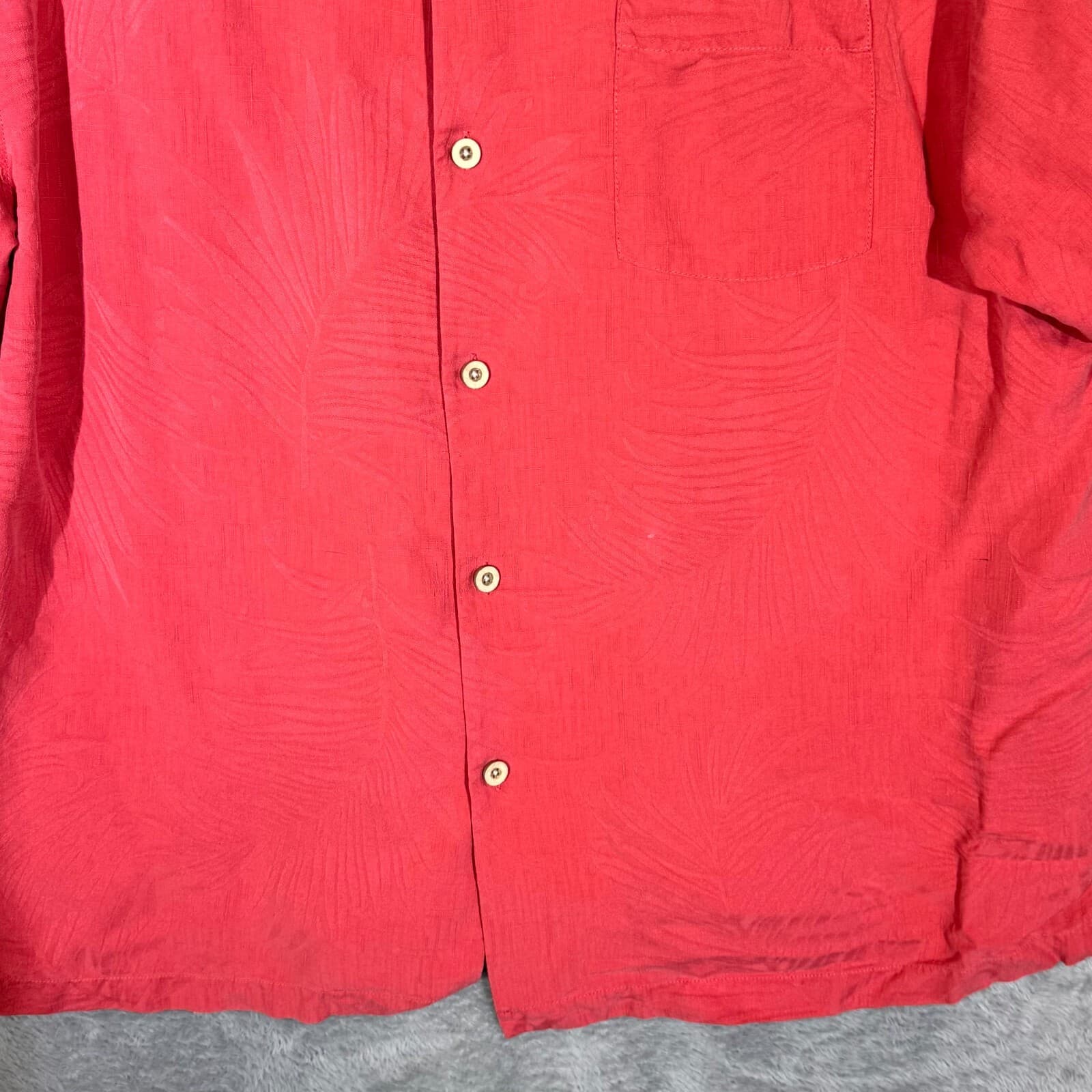Tommy Bahama Men’s Shirt XL Pink Silk Original Fit Short Sleeve Button-Up - Thumbnail 6