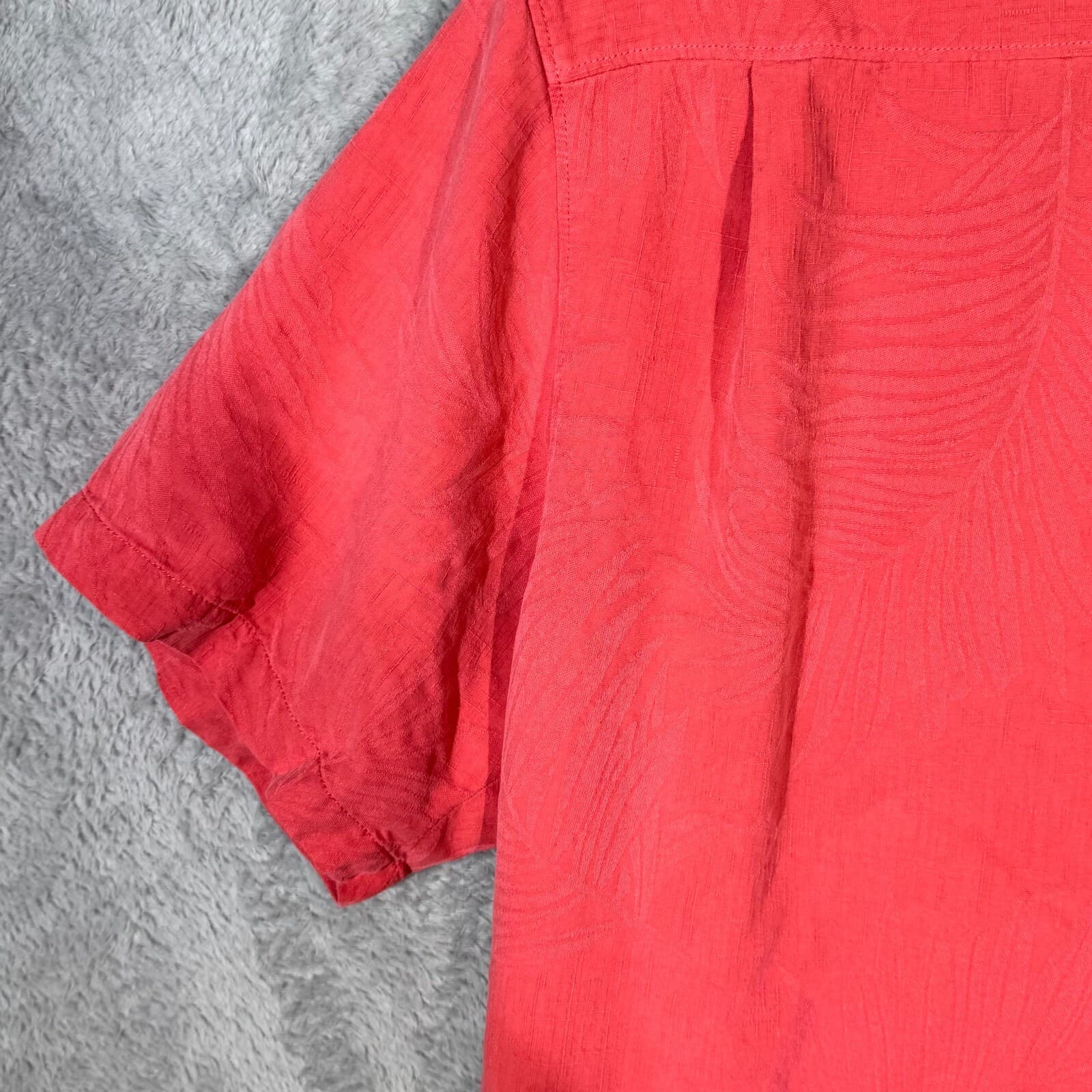 Tommy Bahama Men’s Shirt XL Pink Silk Original Fit Short Sleeve Button-Up - Thumbnail 8