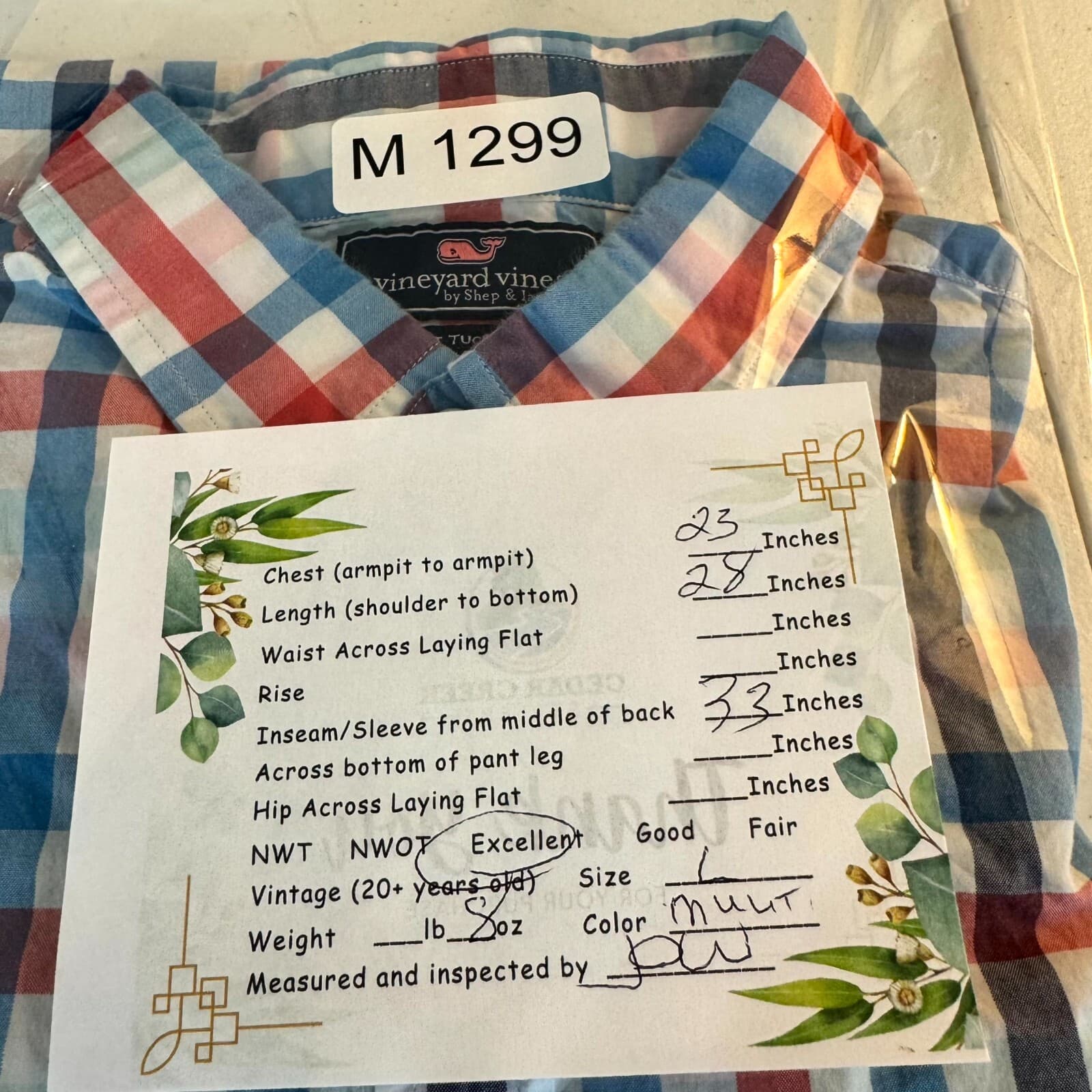 Vineyard Vines Men’s Shirt Large Multicolor Plaid Cotton Slim Button-Down - Thumbnail 15