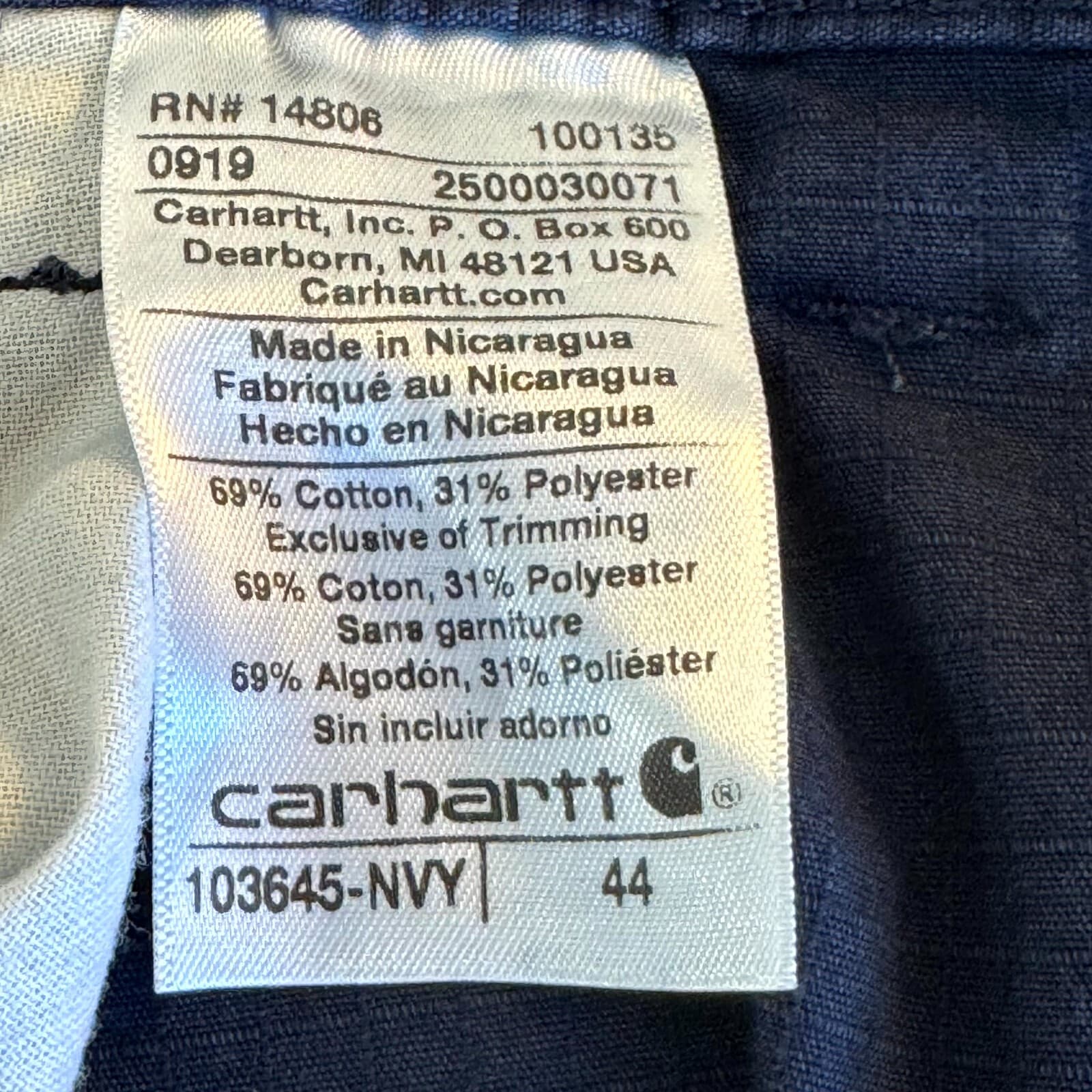 Carhartt Cargo Shorts Men’s 44 Navy Ripstop Utility Work Rugged Flex Workwear - Thumbnail 4