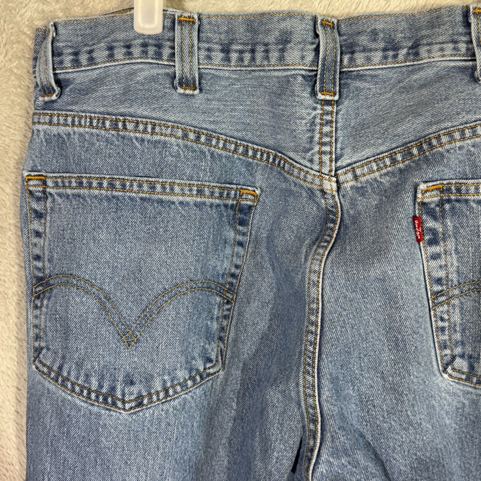 Levis 505 Jeans Men 38x30 Regular Fit Mid Rise Straight Leg Blue Denim Classic - Thumbnail 6