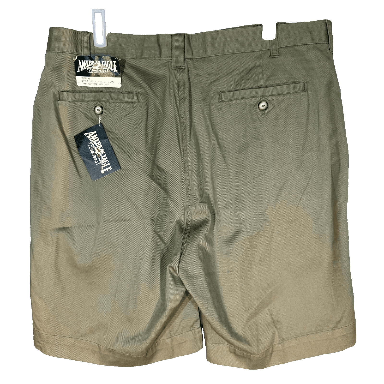 American Eagle Outfitters Men’s Chino Shorts 38 Olive Green Cotton Pleated - Thumbnail 2