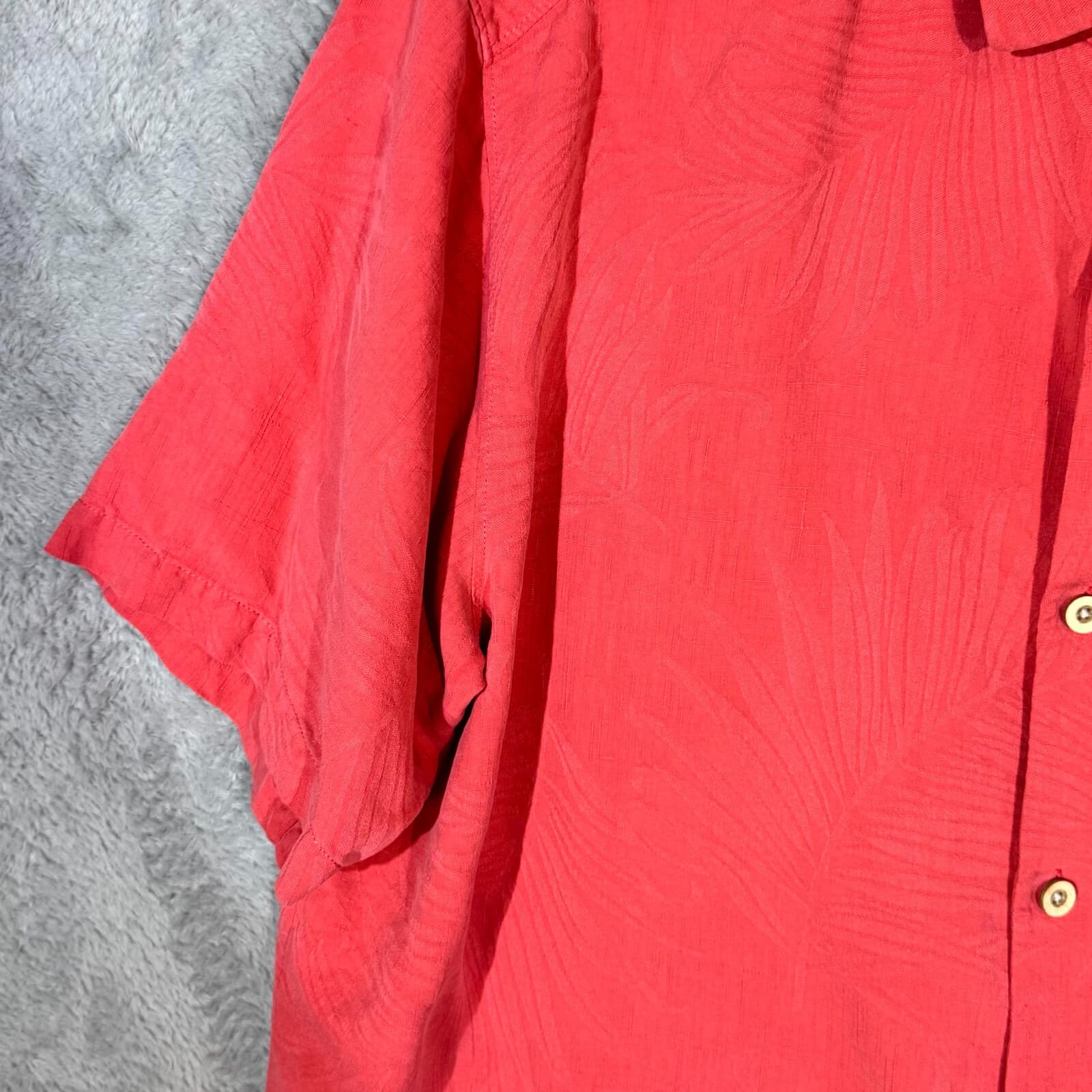 Tommy Bahama Men’s Shirt XL Pink Silk Original Fit Short Sleeve Button-Up - Thumbnail 3