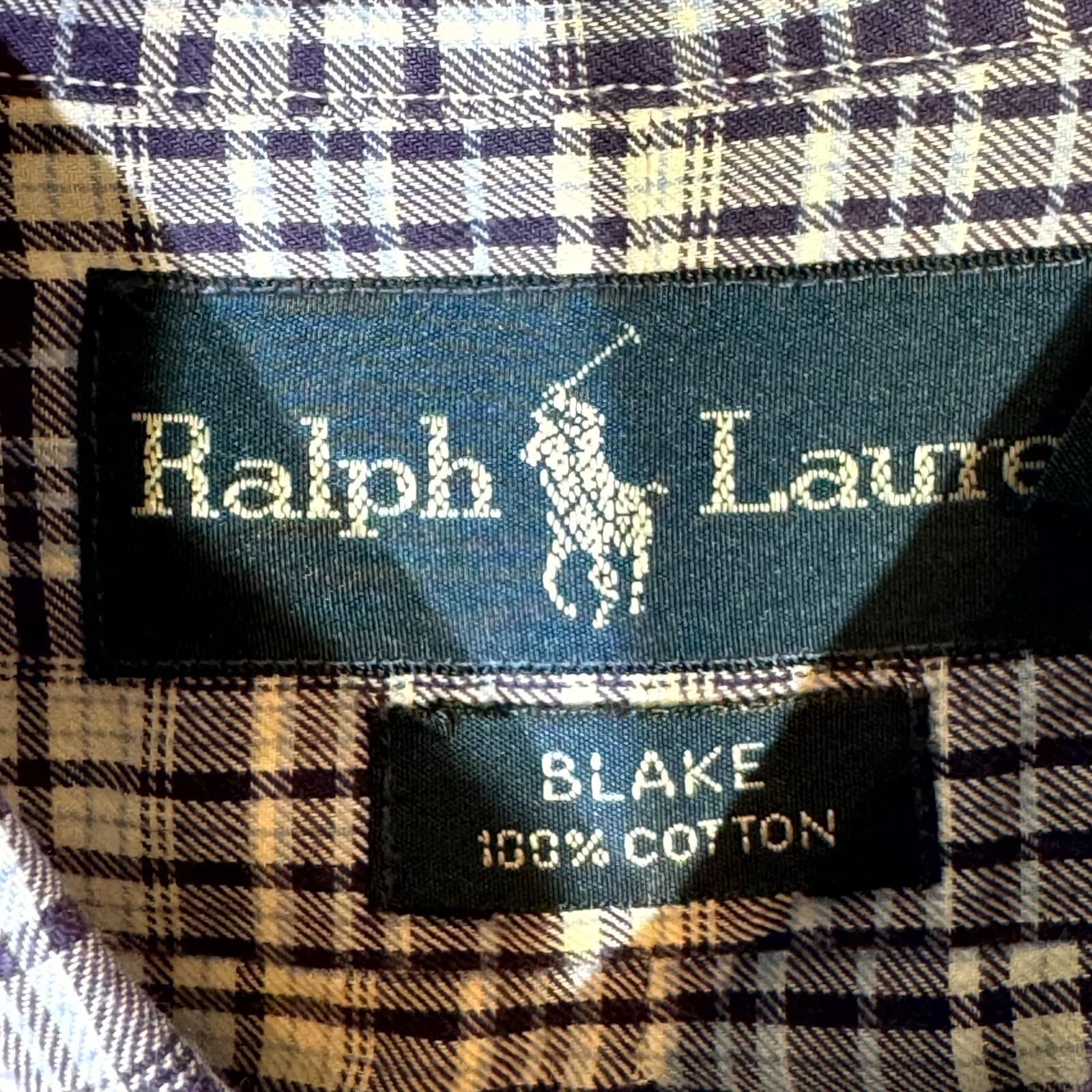 Ralph Lauren Blake Men’s Shirt XL Blue Plaid Cotton Long Sleeve Button-Down - Thumbnail 8