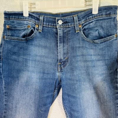 Levis 511 Jeans Mens 34x32 Blue Medium Wash Slim Taper Stretch Denim Mid Rise - Thumbnail 3