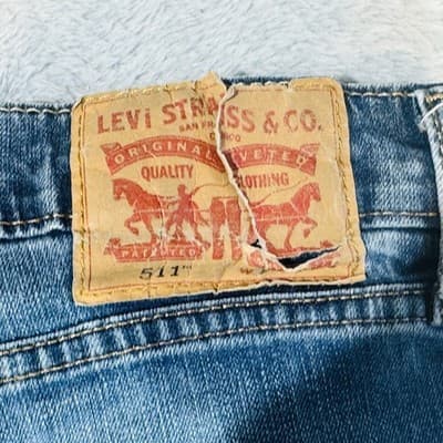 Levis 511 Jeans Mens 30x29 (32x30) Blue Medium Wash Slim Taper Stretch Denim - Thumbnail 4