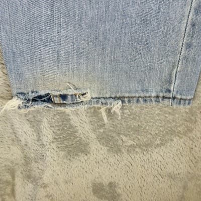 Vintage Levis 505 Jeans Mens 38x29 Light Wash Blue Straight Leg Zip Fly Denim - Thumbnail 3