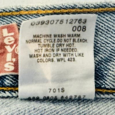 Vintage Levis 505 Jeans Mens 38x29 Light Wash Blue Straight Leg Zip Fly Denim - Thumbnail 7