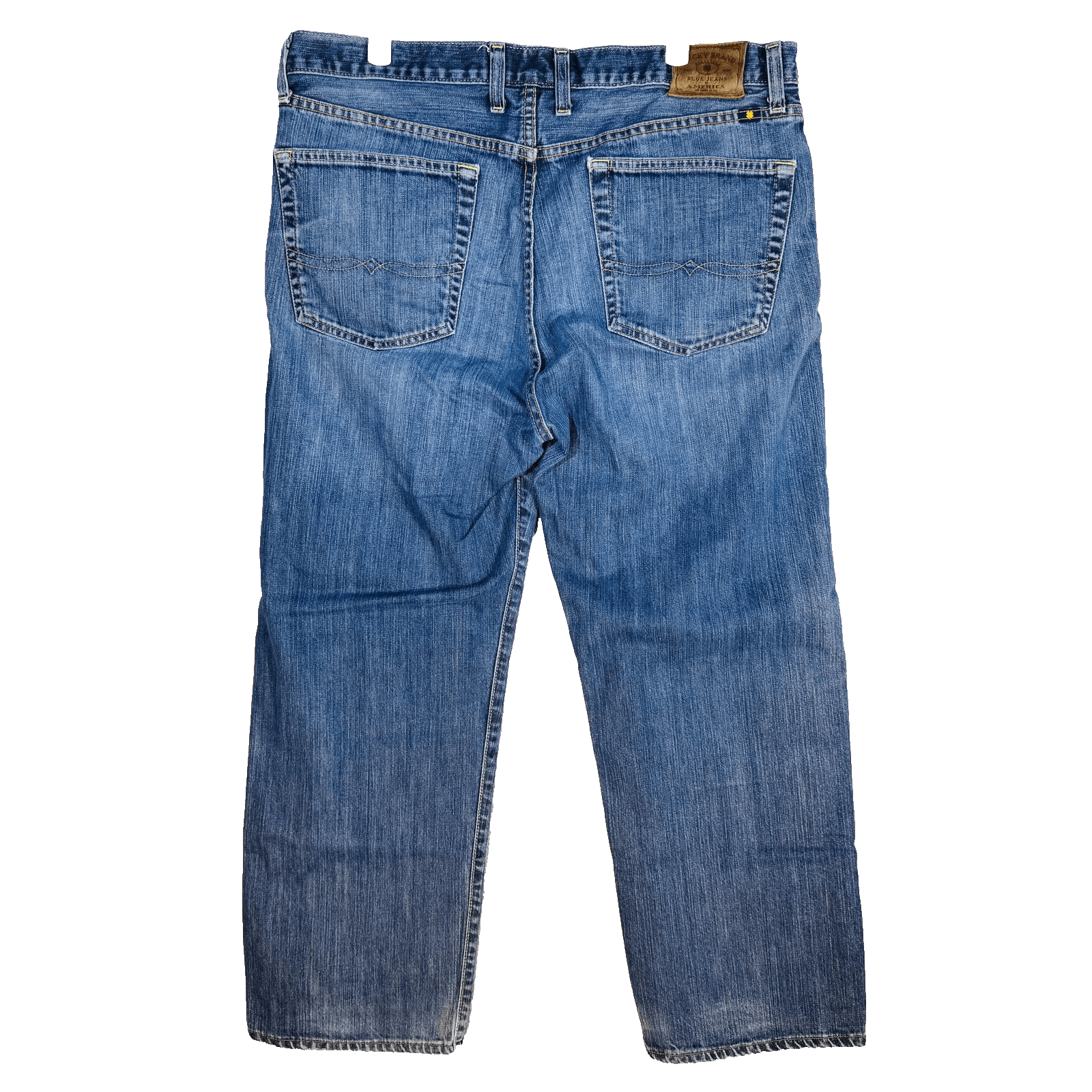 Lucky Brand 329 Classic Straight Jeans Mens 36x28 (36x30) Blue Wash Denim - Thumbnail 2