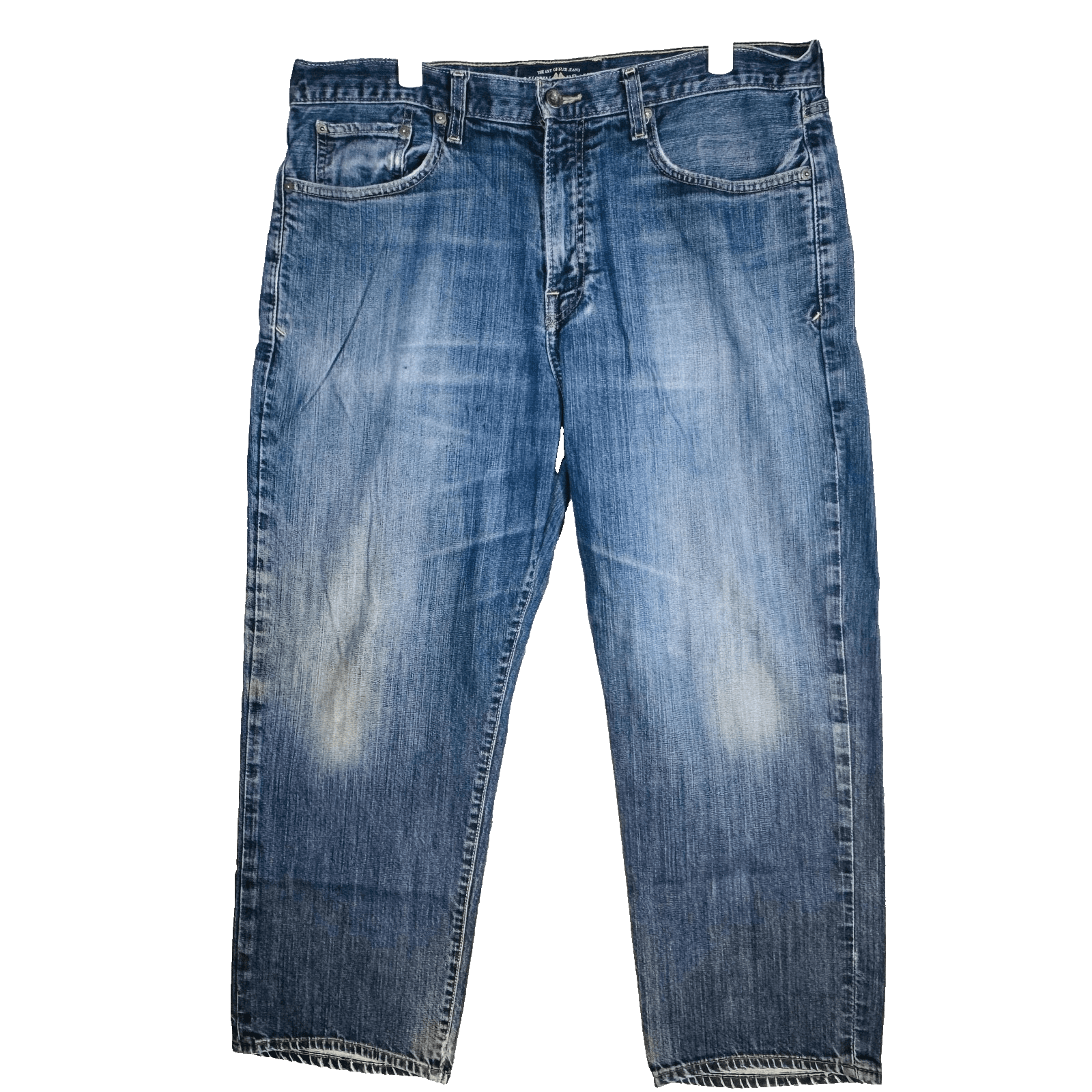 Lucky Brand 329 Classic Straight Jeans Mens 36x28 (36x30) Blue Wash Denim - Image 1