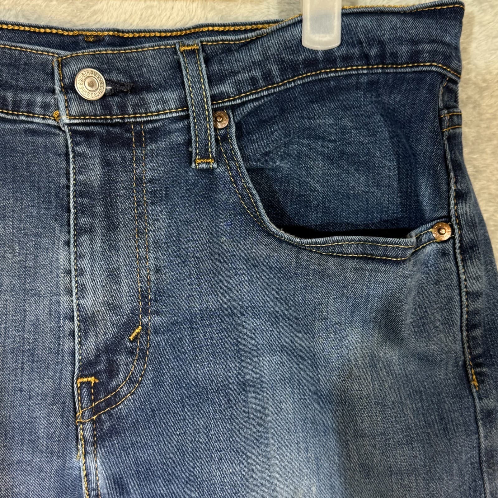 Levi's 502 Men Jeans 32X32 Blue Denim 5-Pockets Mid-Rise Taper Fit Zip Fly - Thumbnail 11