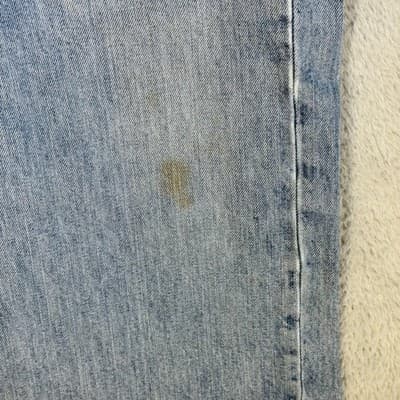 Vintage Levis 501 Jeans Mens 40x31 (40x34) Light Blue Straight Button Fly Denim - Thumbnail 3