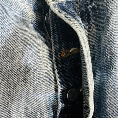 Vintage Levis 501 Jeans Mens 40x31 (40x34) Light Blue Straight Button Fly Denim - Thumbnail 7