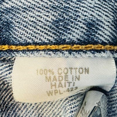 Vintage Levis 501 Jeans Mens 40x31 (40x34) Light Blue Straight Button Fly Denim - Thumbnail 8