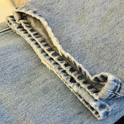 Vintage Levis 501 Jeans Mens 40x31 (40x34) Light Blue Straight Button Fly Denim - Thumbnail 9