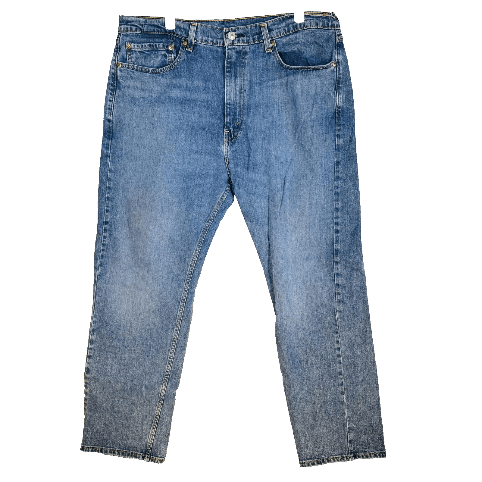 Levis 505 Jeans Mens 38x29 (38x30) Blue Medium Wash Straight Leg Stretch Denim - Image 1