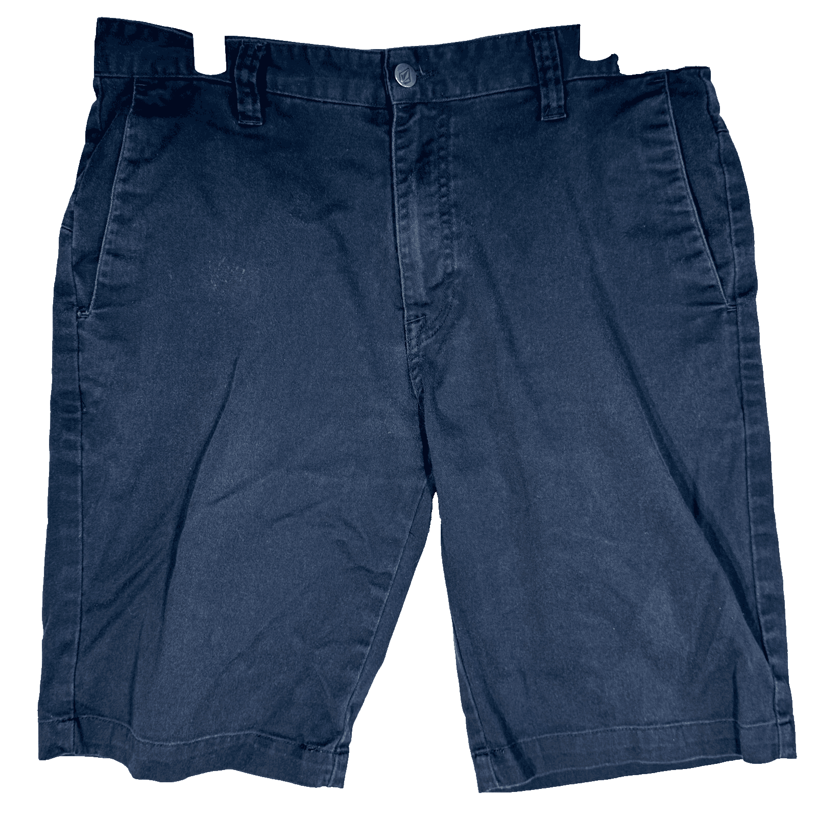 Volcom Men's Chino Shorts 32 Black Cotton Mid-Rise Dark Wash Flat Front - Image 1