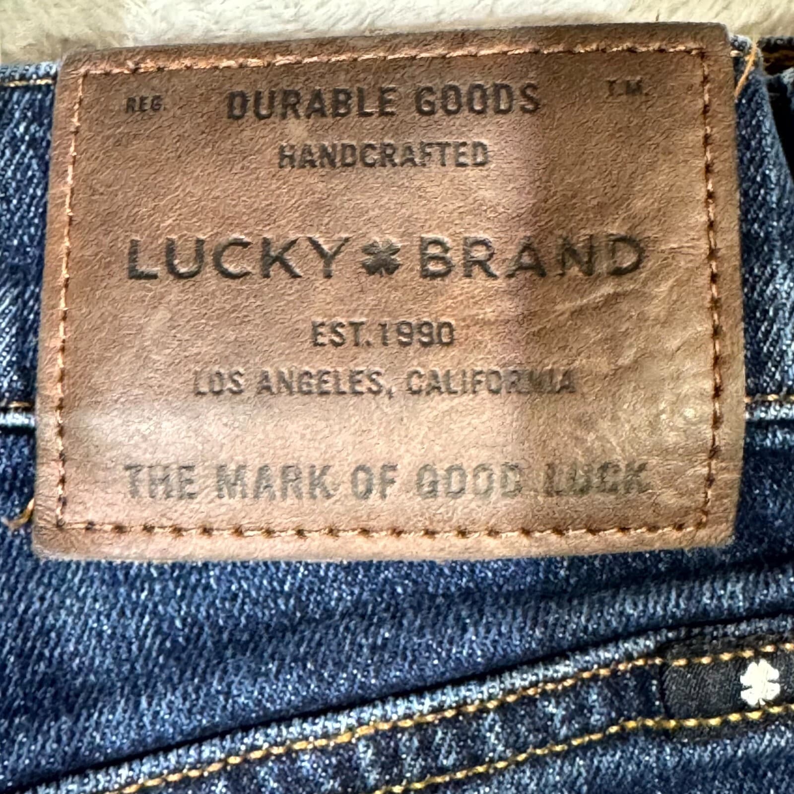 Lucky Brand 221 Straight Jeans Men 38x30 Blue Denim Stretch Medium Wash Classic - Thumbnail 11