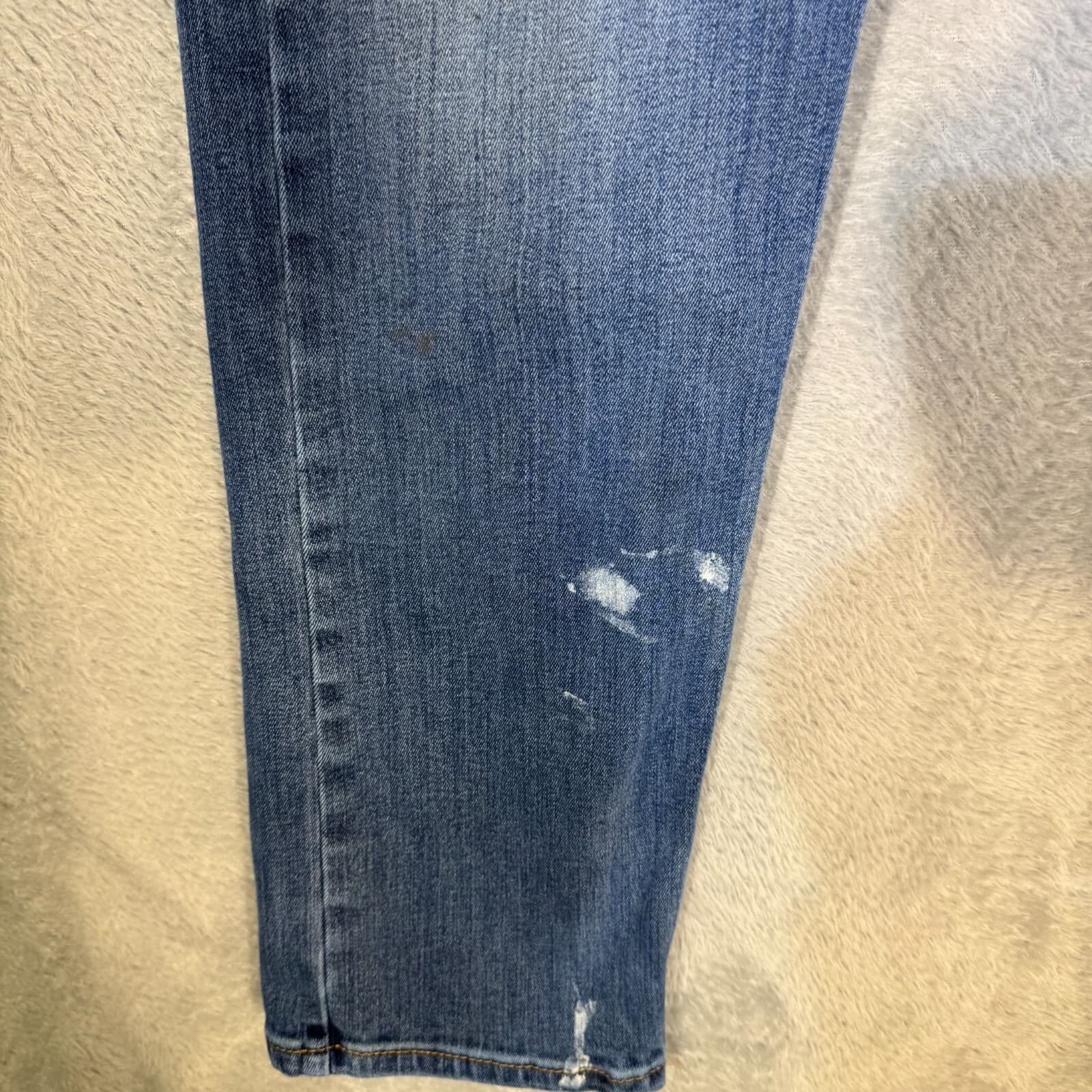 Levi's 502 Men Jeans 32X32 Blue Denim 5-Pockets Mid-Rise Taper Fit Zip Fly - Thumbnail 4