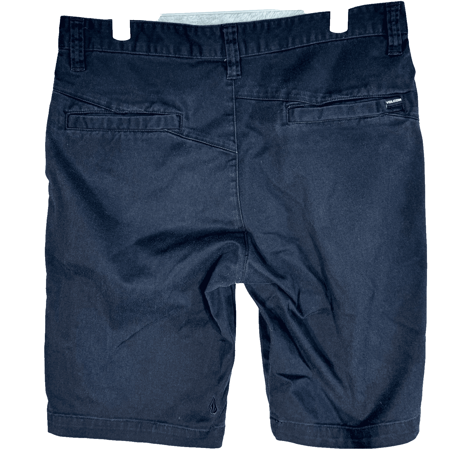 Volcom Men's Chino Shorts 32 Black Cotton Mid-Rise Dark Wash Flat Front - Thumbnail 2