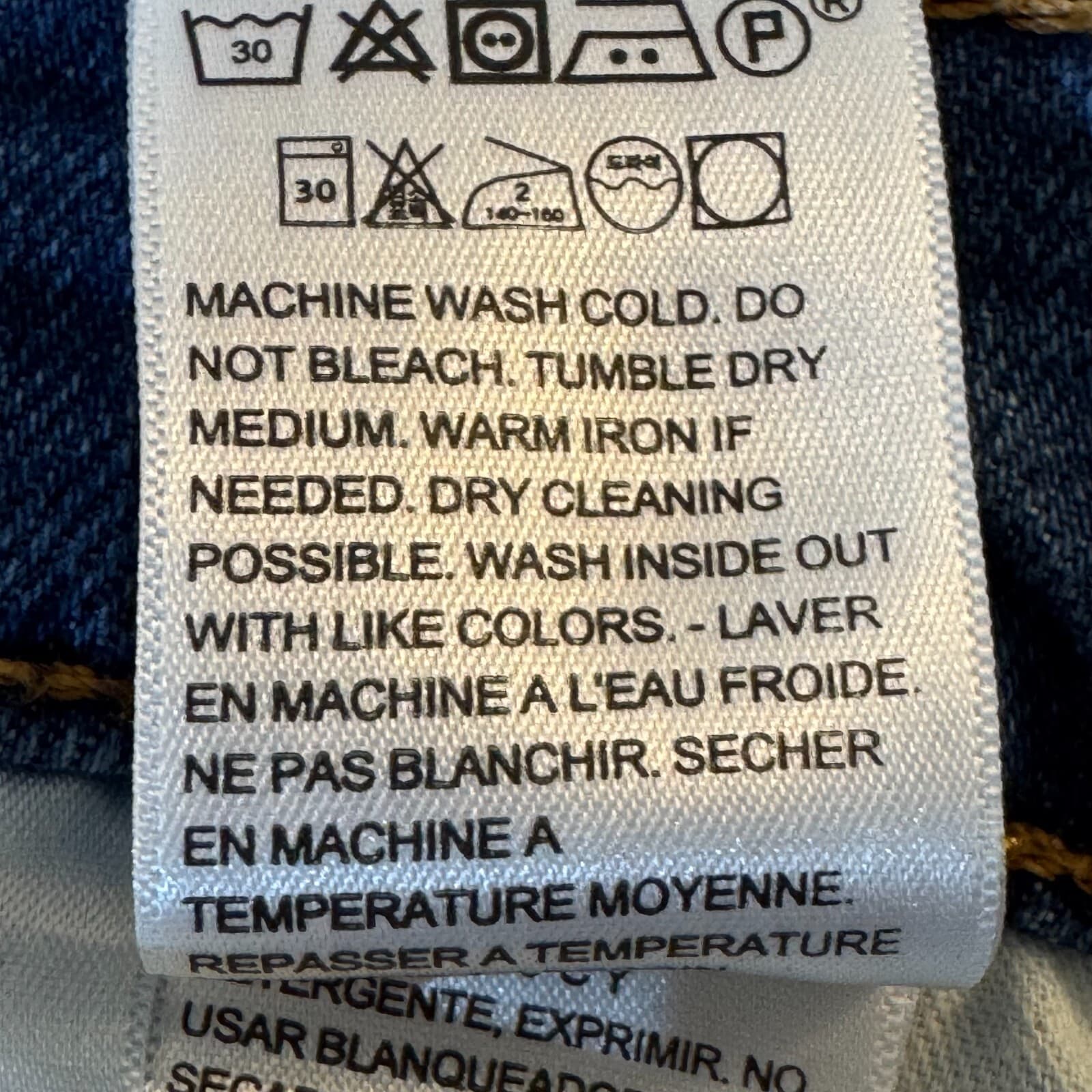 Levi’s 505 Men’s Jeans 34x34 Blue Denim Stretch Mid-Rise Straight Leg - Thumbnail 14