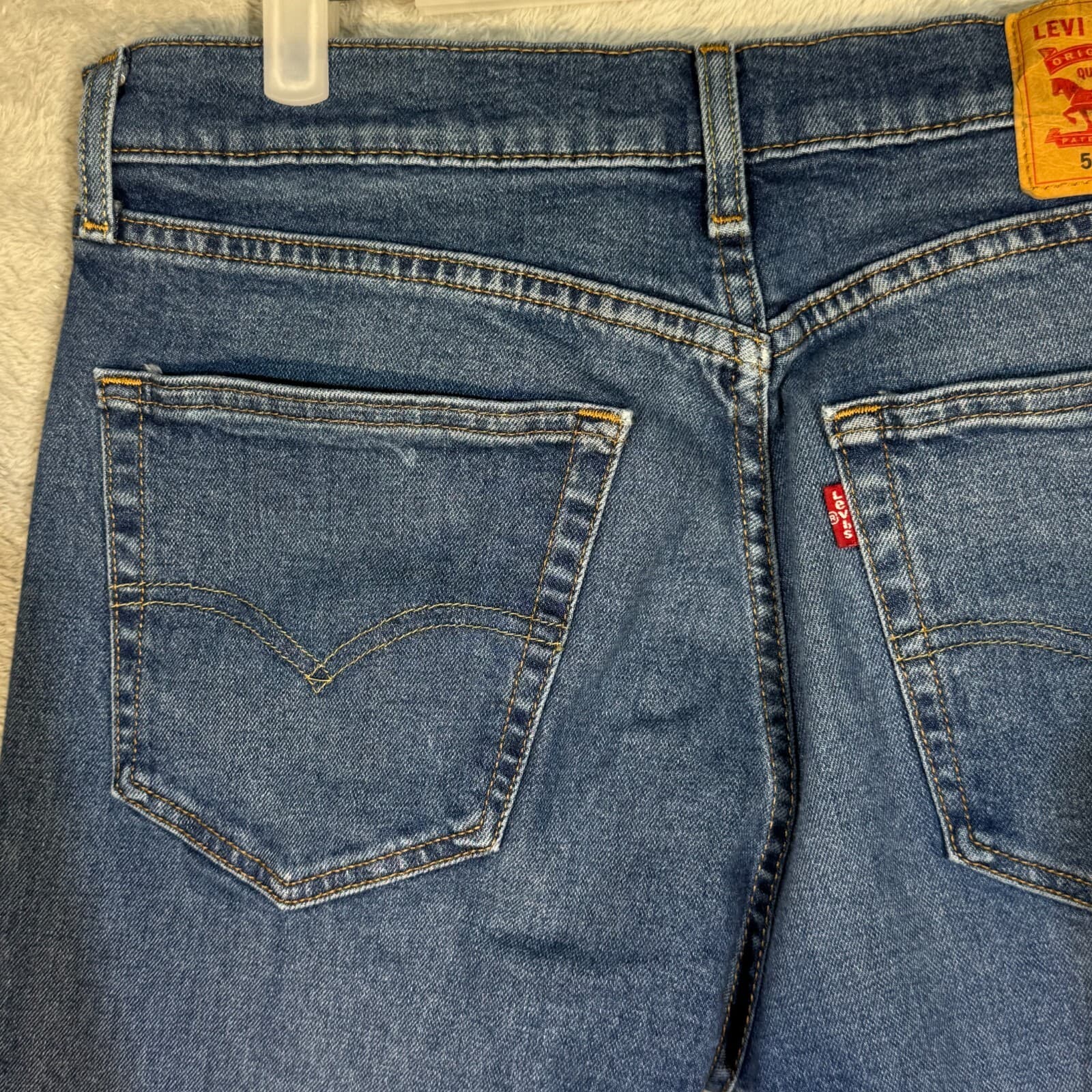 Levi’s 505 Men’s Jeans 34x34 Blue Denim Stretch Mid-Rise Straight Leg - Thumbnail 6