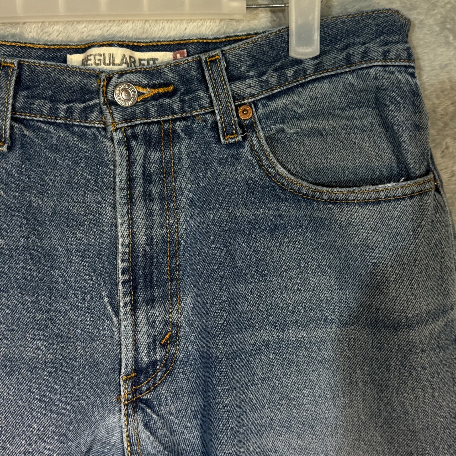 Levi’s 505 Men’s Jeans 33x30 Blue Denim Stretch Regular Fit Straight Leg - Thumbnail 4