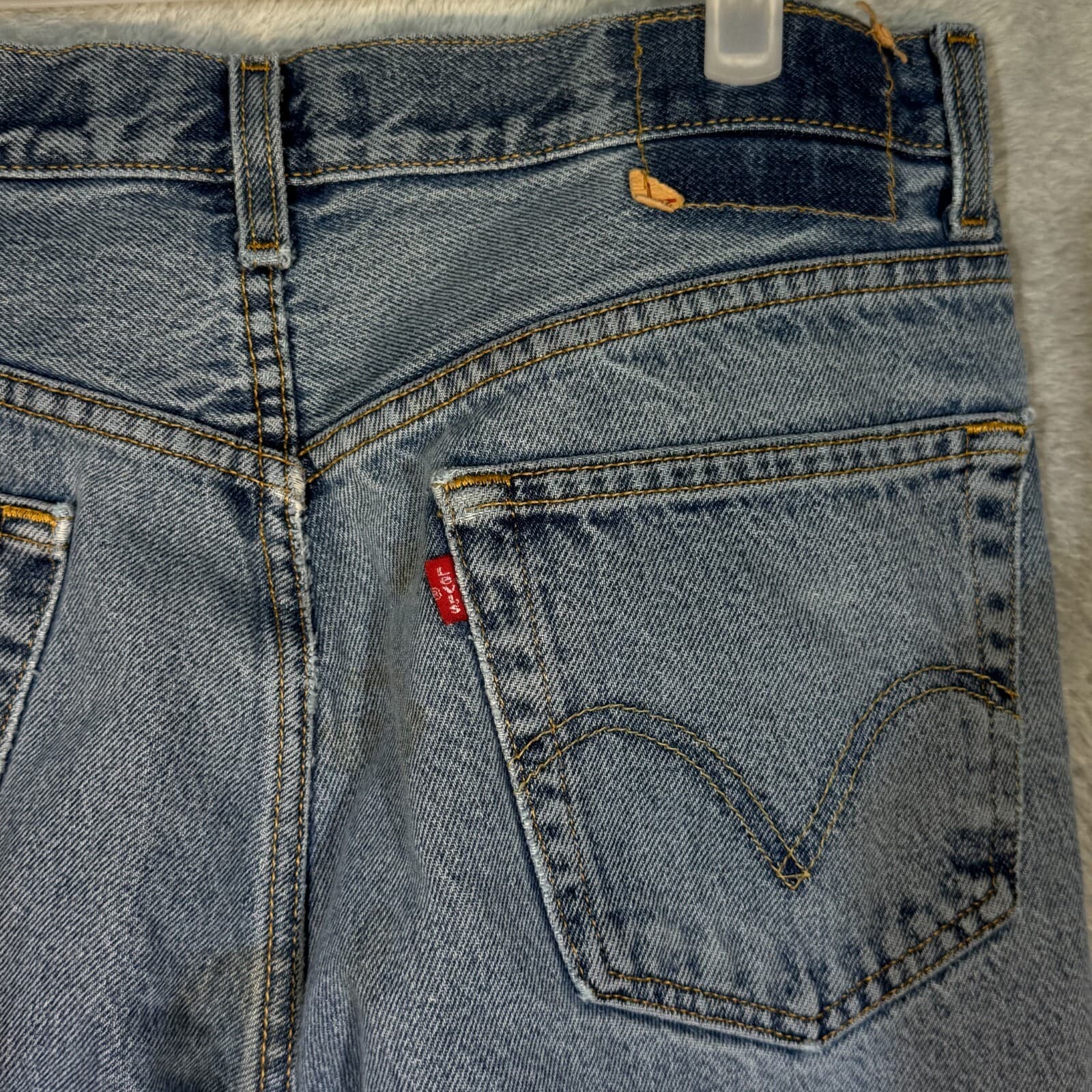 Levi’s 505 Men’s Jeans 33x30 Blue Denim Stretch Regular Fit Straight Leg - Thumbnail 7