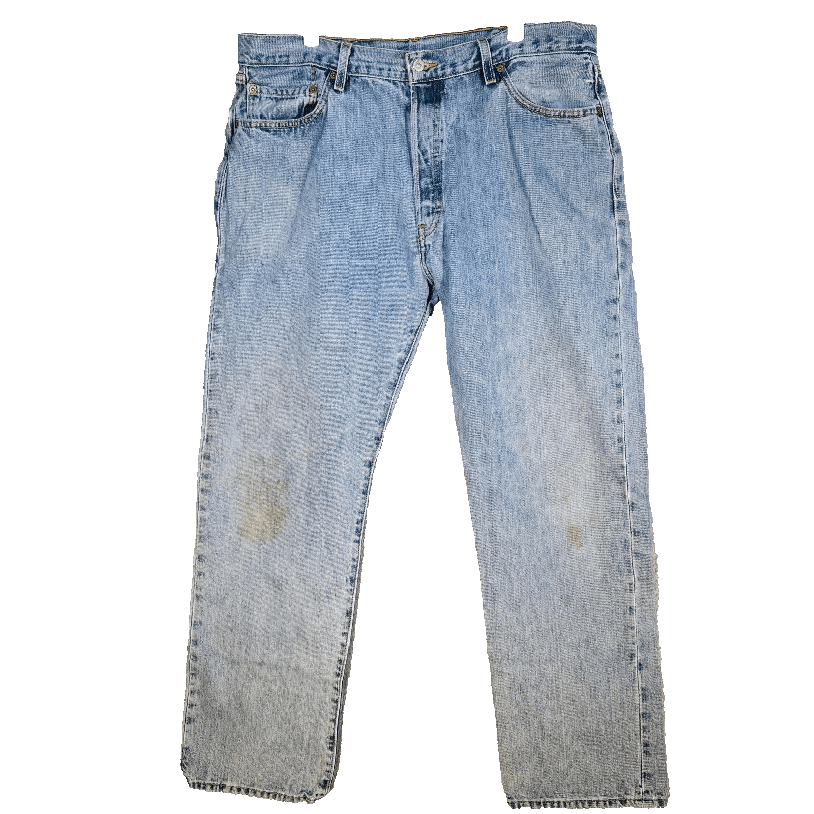 Vintage Levis 501 Jeans Mens 40x31 (40x34) Light Blue Straight Button Fly Denim - Image 1