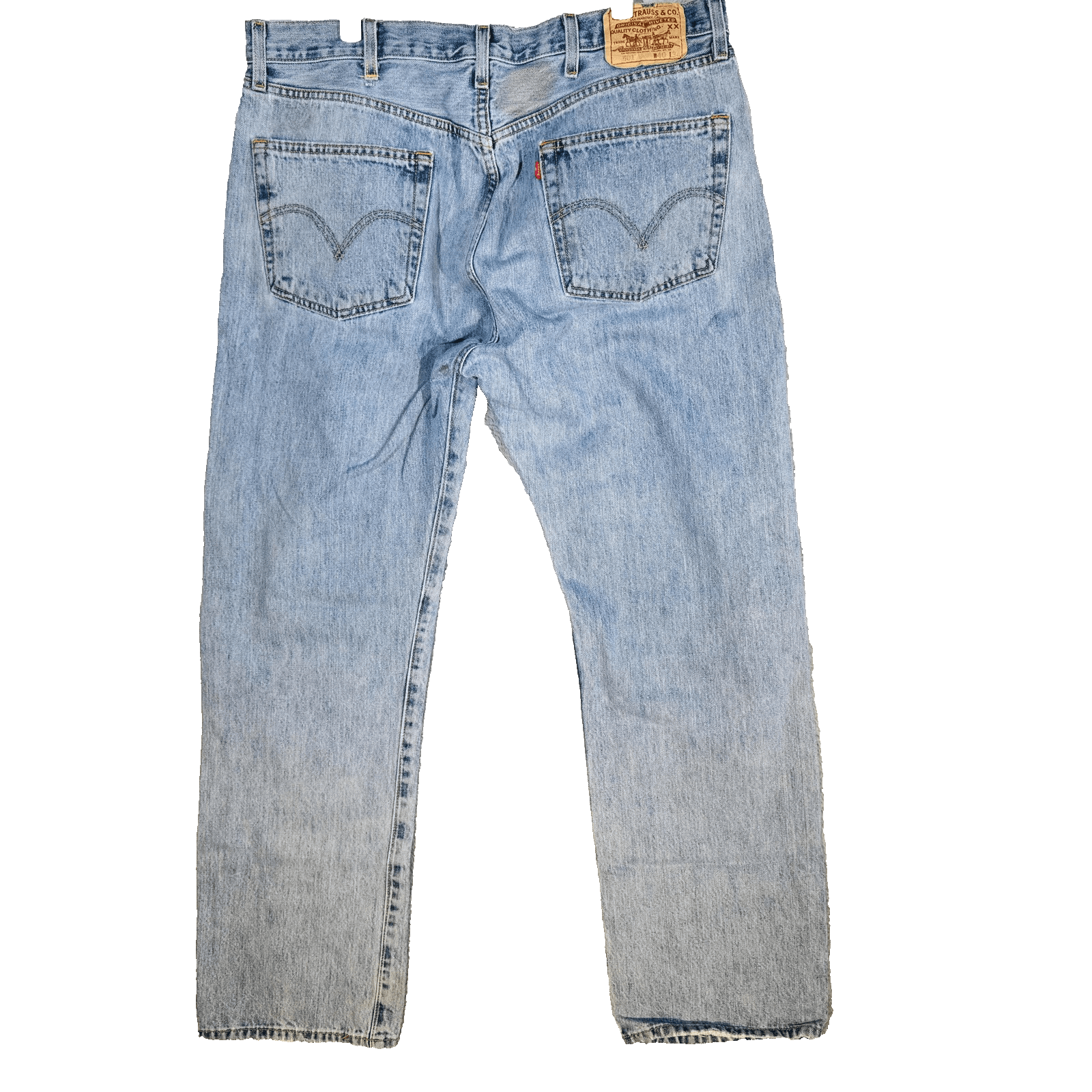 Vintage Levis 501 Jeans Mens 40x31 (40x34) Light Blue Straight Button Fly Denim - Thumbnail 2