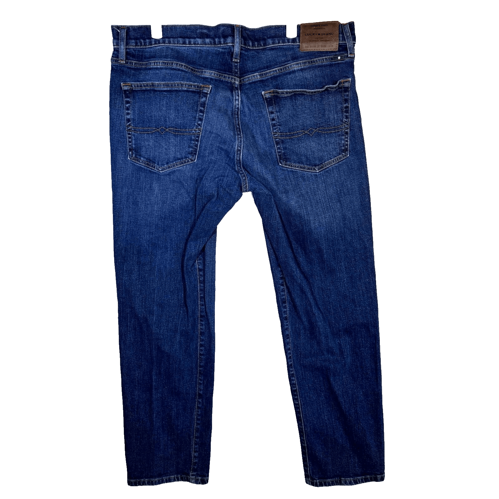Lucky Brand 221 Straight Jeans Men 38x30 Blue Denim Stretch Medium Wash Classic - Thumbnail 2