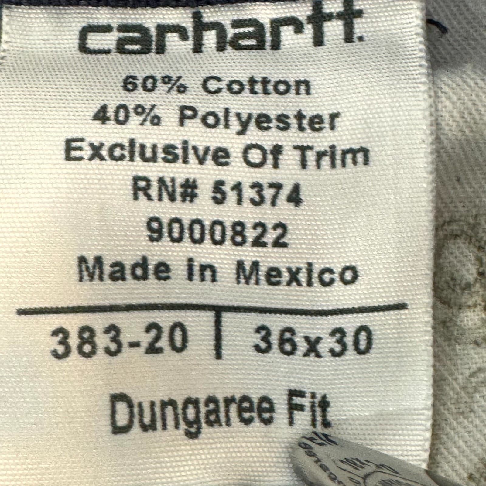 Carhartt Carpenter Pants Men's 34x30 Navy Canvas Dungaree Fit Workwear - Thumbnail 6