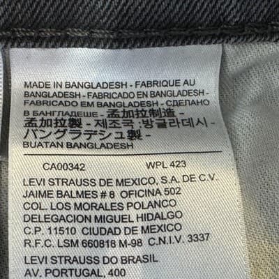 Levis Jeans Mens 42x29 (42x32) Gray Straight Stretch Denim Mid Rise Zip Fly - Thumbnail 4