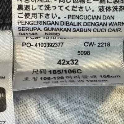 Levis Jeans Mens 42x29 (42x32) Gray Straight Stretch Denim Mid Rise Zip Fly - Thumbnail 7