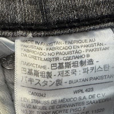 Levis 514 Jeans Mens 36x32 Black Charcoal Straight Mid Rise Stretch Denim - Thumbnail 5