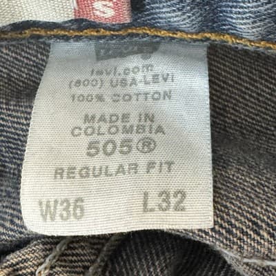 Levis 505 Jeans Mens 36x32 Blue Regular Fit Straight Leg Medium Wash Denim Pants - Thumbnail 5