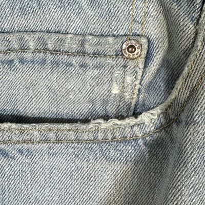 Levis 505 Jeans Mens 38x30 Blue Regular Distressed Vintage Denim 100% Cotton - Thumbnail 5