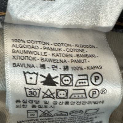 Levis 505 Jeans Mens 36x34 Blue Medium Wash Straight Leg Whiskered Denim Pants - Thumbnail 5