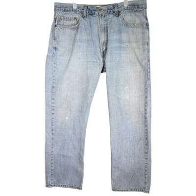Levis 505 Jeans Mens 38x30 Blue Regular Distressed Vintage Denim 100% Cotton - Image 1